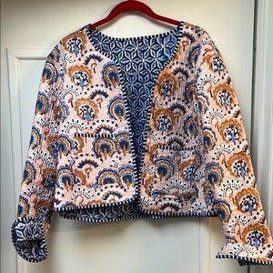 Reversible Block Print Quilted Jacket